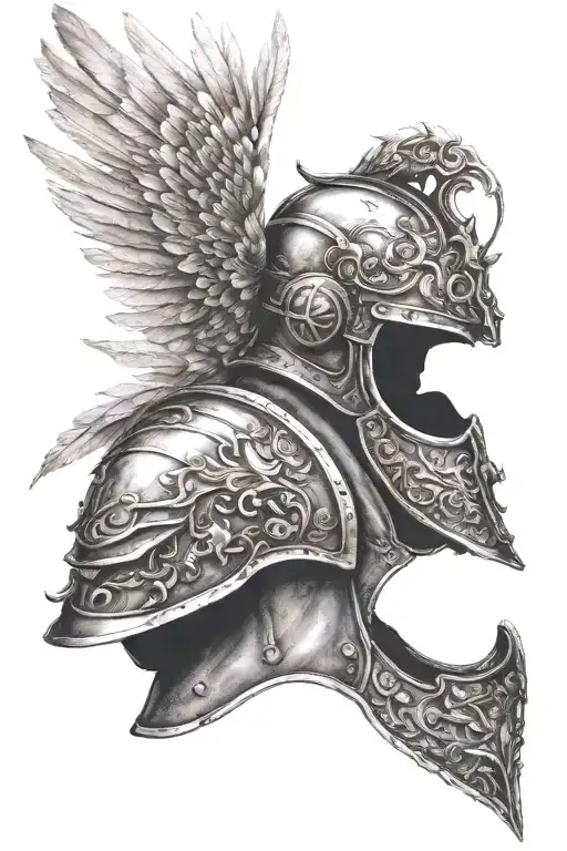 Angel Flies Wings Warrior Helmet Armor