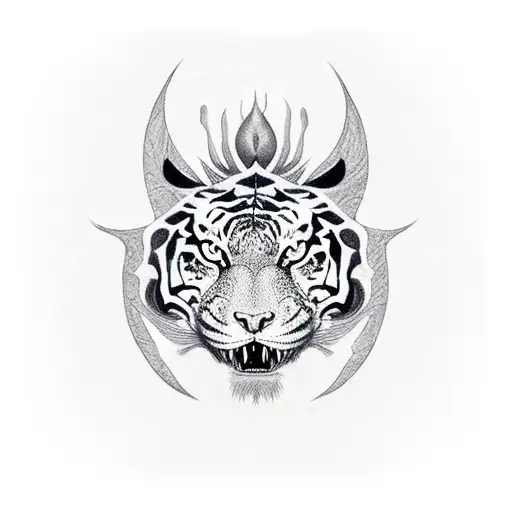 Dragon And Tiger On Back