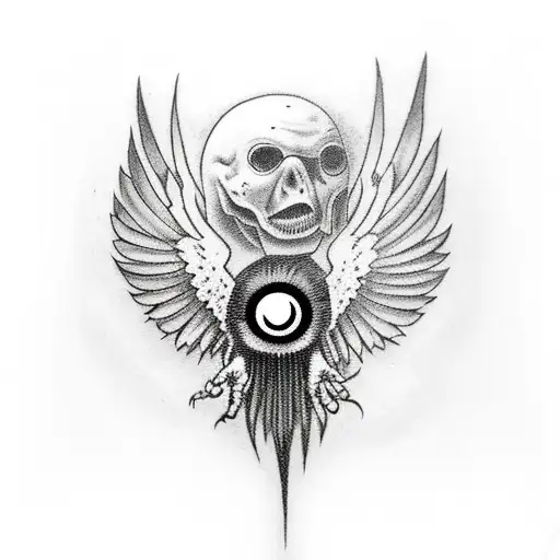 Creepy Raven With Catract Eyes In Mid Flight Carrying An Old Flopping Book