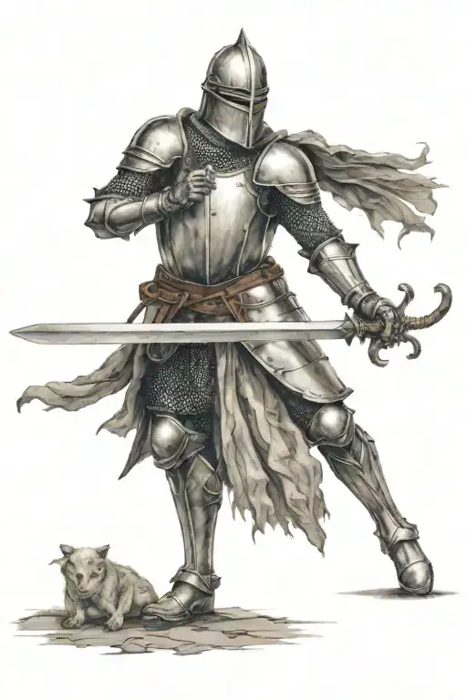 Knight Holding A Sword