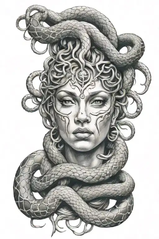 Medusa And Snakes Wrapped