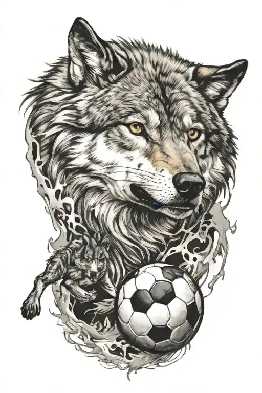 Wolf And A Soccer Ball