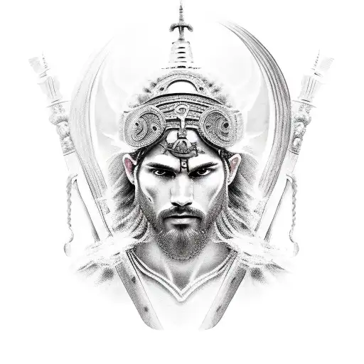 Lonely Warrior With A Greek God Body