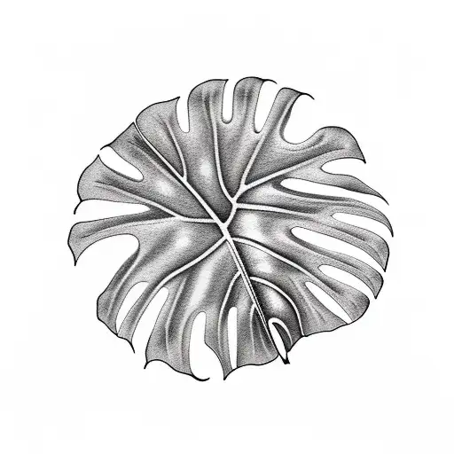 Cavapoo Dog Face And Monstera Plant Leaf