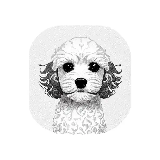 Cavapoo Dog And Monstera Plant