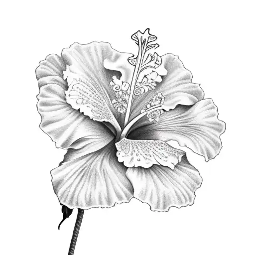 Yellow Hibiscus With The Word 'Shirley' Written In Cursive Underneath