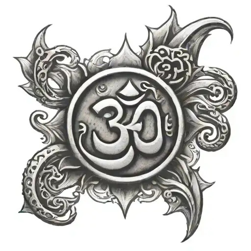 Om Symbol And Trident