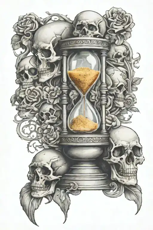 Hourglass And Skulls