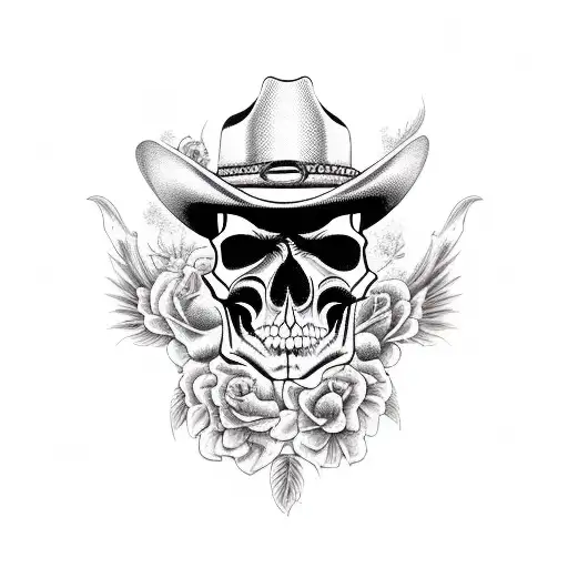 Old West Cowboy Skull