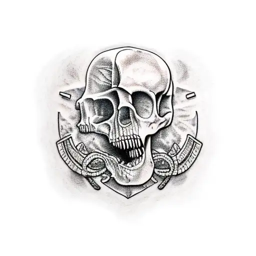 A Realism Style Tattoo Of A Counselor Surrounded By Dinosaur Bones And Ancient Artifacts