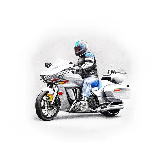 A Realistic Motorcycle And Car Merging Into One With Vibrant Colors