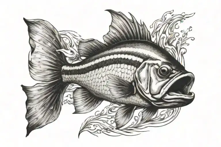 Bass Fish Swimming