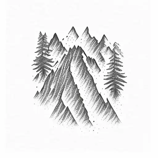 Jeep Lettering With Mountain Scene Inside The Letters