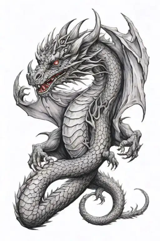 Dragon With Lavender Around It