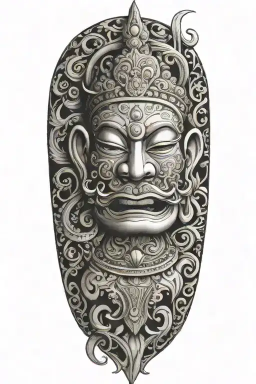 Thai Scroll Border Outline