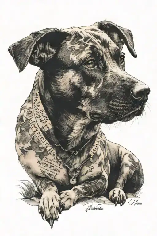 Dog With Quotes Written Under Mountains Sitting With A Girl