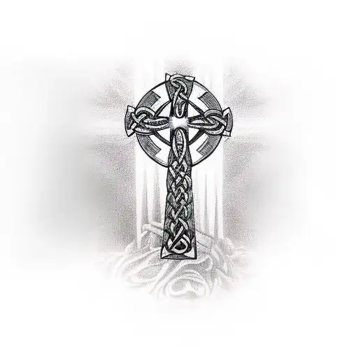Celtic Cross With Cancer Ribbon