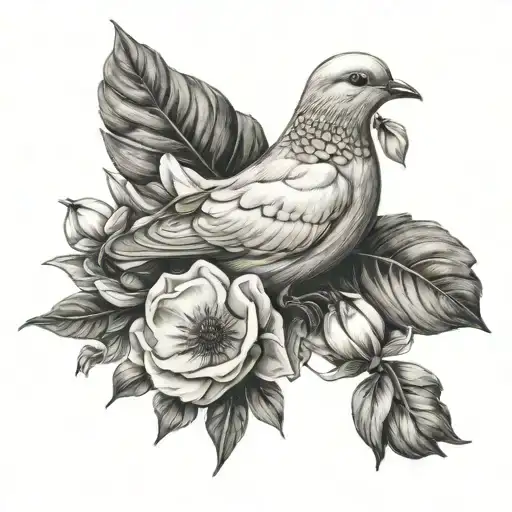 Dove And Flower