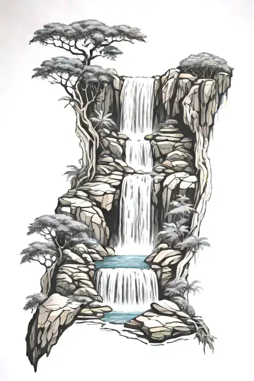 Waterfall Flowing
