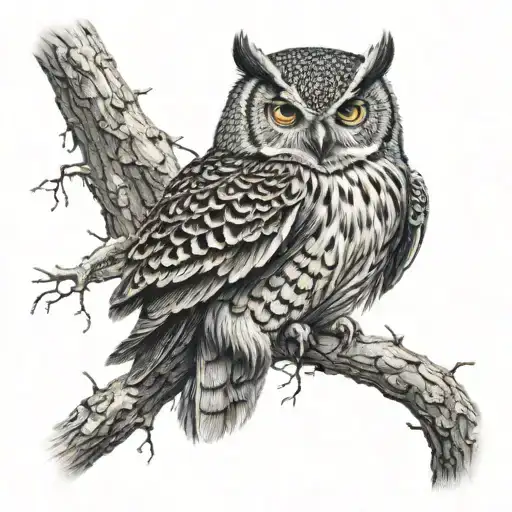 Owl Perched On A Branch
