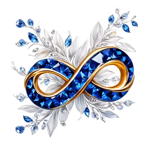 Sapphire On White Gold Infinity Symbol
