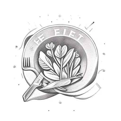 Chef's Knife Where The End Of The Handle Becomes A Plant