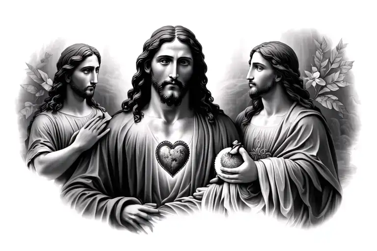 Jesus With The Heart Of The Sacred Family