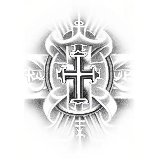 Holy Cross With Jesus And The Letters V V V