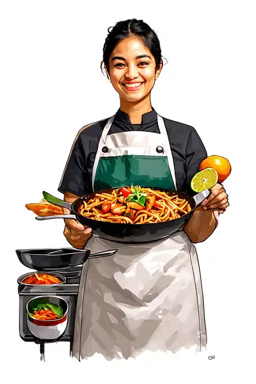 Teacher Cooking Filipino Food