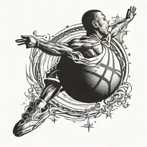 Bible Verse And Basketball Player Shooting Star Passing