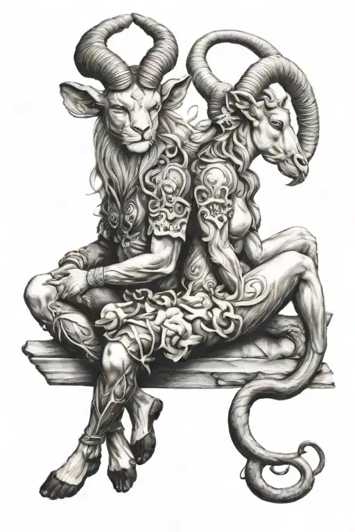 Leo And Capricorn Zodiac Couple Sitting