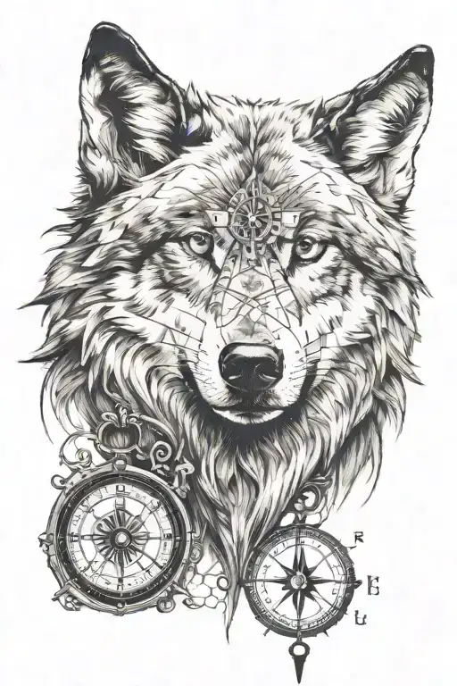 Wolf With A Compass