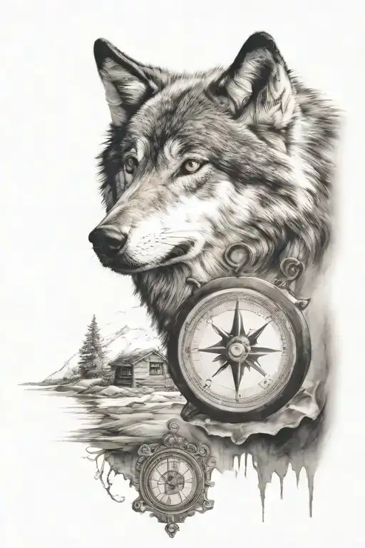 A Lone Wolf With A Compass