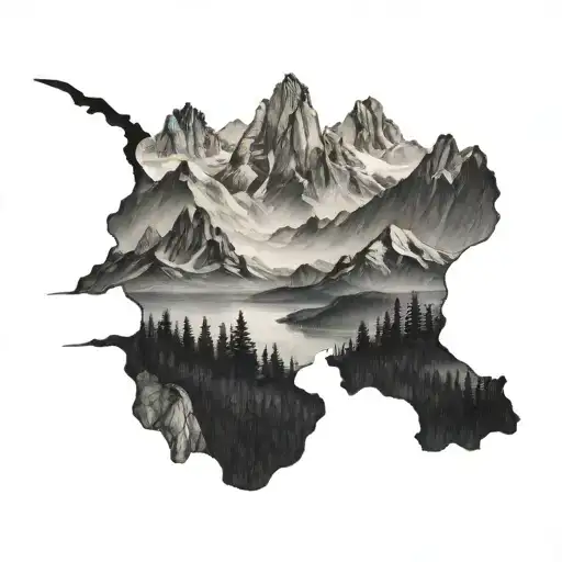 West Coast Mountain Range Silhouette