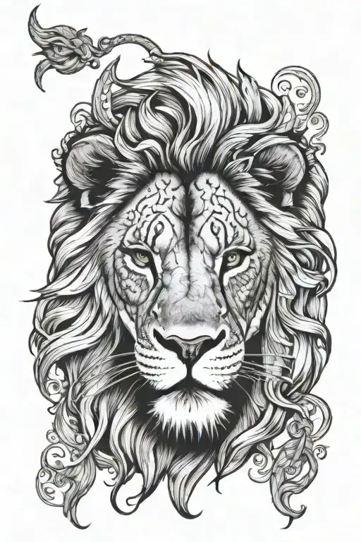 Lion Face Tattoo Design Inspired