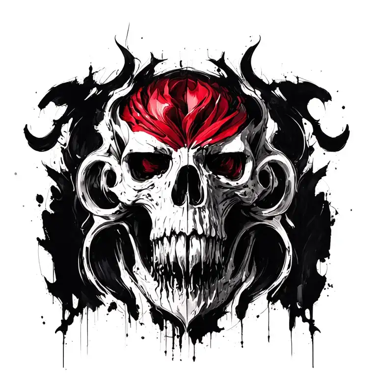 Brush Strokes Sketching A Symmetrical Abstract