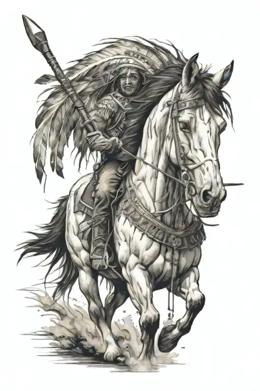 Native American Horse With Ax