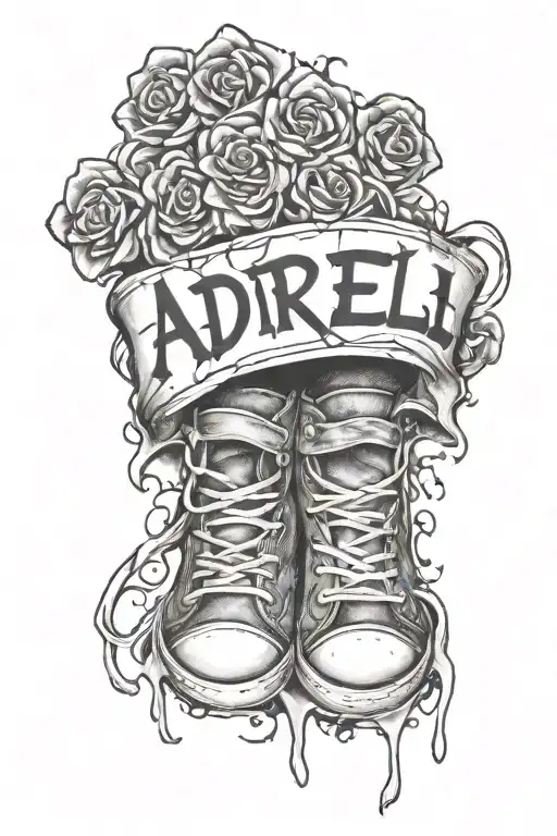 The Name Adriel In Graffiti With Baby Feet Connected