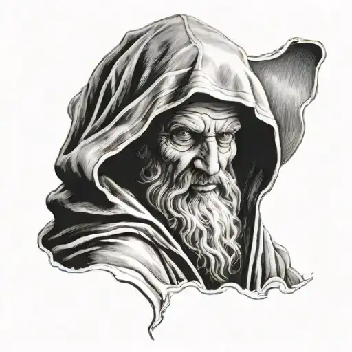 Faceless Hooded Cloaked Biblical Saint