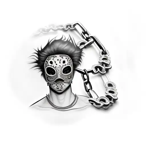 Cartoon With Ski Mask And Chains