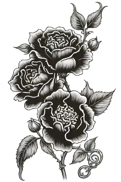 Carnation And Sweet Pea With Celtic Knot For Mother And Daughter