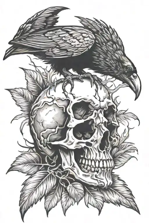 Withering Raven Skull
