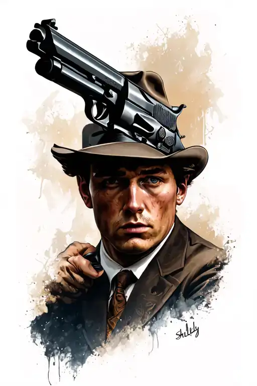 Tommy Shelby With A Gun In His Hands