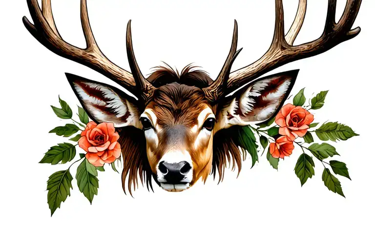 Deer Antlers Intertwined