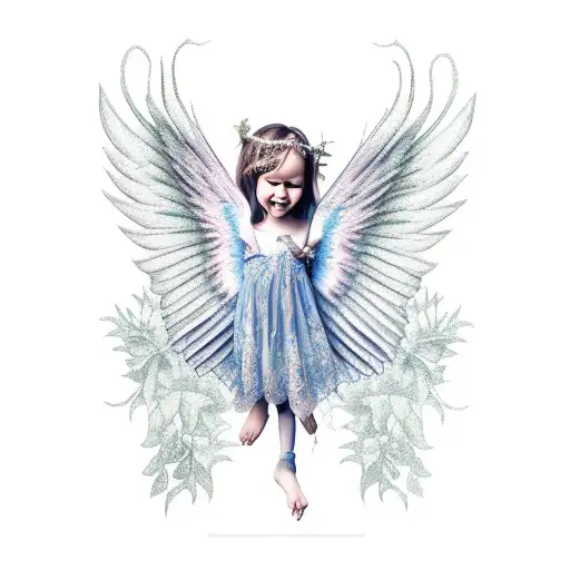 Fairy With Big Wings In Forest