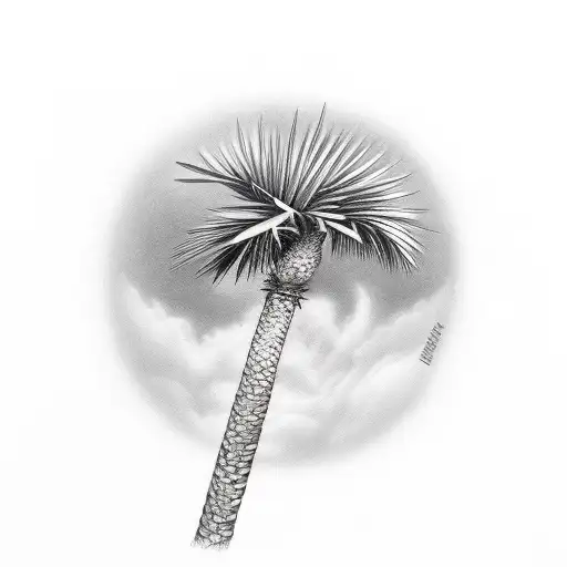 Western Meadowlark And Sabal Palm Tree