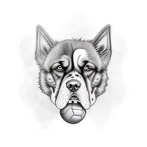 A Fierce-looking Dog Wearing A Football Jersey