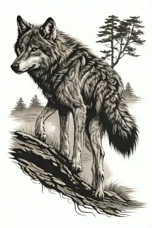 Wolf Walking Away He Was Strong