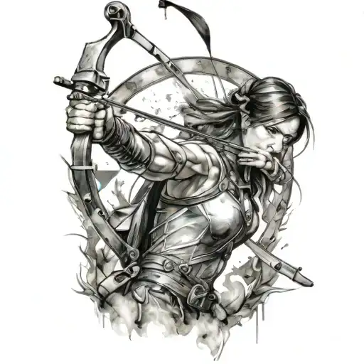 Female Archer Shooting