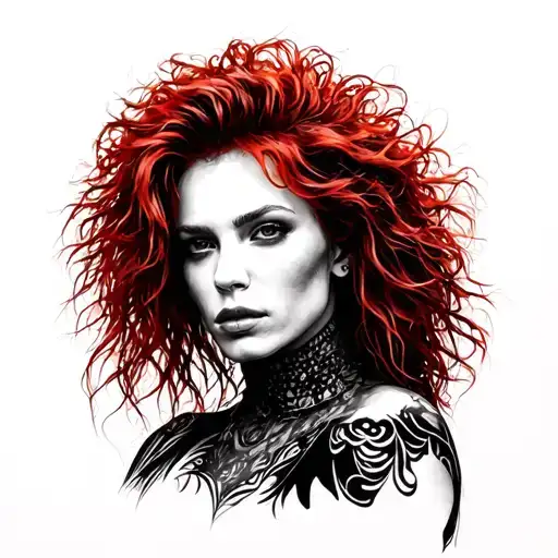 Mylene Farmer Micro Realism Blackwork